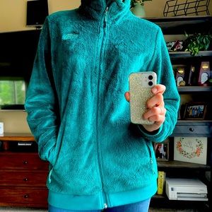 Teal North Face Full Zip Fleece Sz L